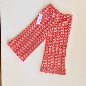 Retro Red Floral Toddler Bellbottoms